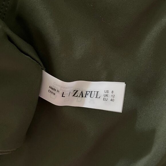 Zaful Green Retro Two Toned Tie Bikini NWOT Size L - Picture 7 of 7